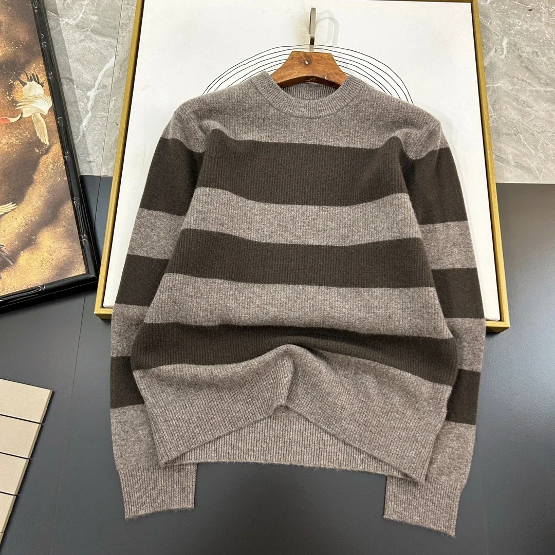 BLLIYOSS Men Wool Cashmere Cardigan 2024 Autumn Winter New High Quality Old Money Italy Round Neck Pullover Size M-3XL Steady