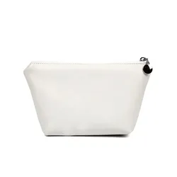 White PU Simple Lipstick Makeup Storage Bag Woman Key Jewelry Digital Organizer Portable Pouch Ladies Small Cosmetic Bags