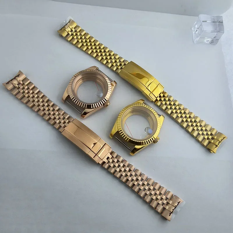 

36/39MM NH35 Case Band Sapphire Glass 20MM Solid Stainless Steel Strap Accessories For Datejust 28.5mm Dial NH35 Movement Parts