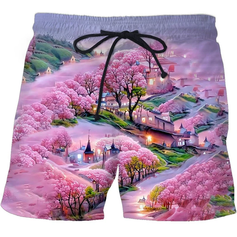 Calções de praia masculinos e femininos estampados em 3D, moda casual infantil, calção de banho, ginásio, frio, calções de casa, ginásio