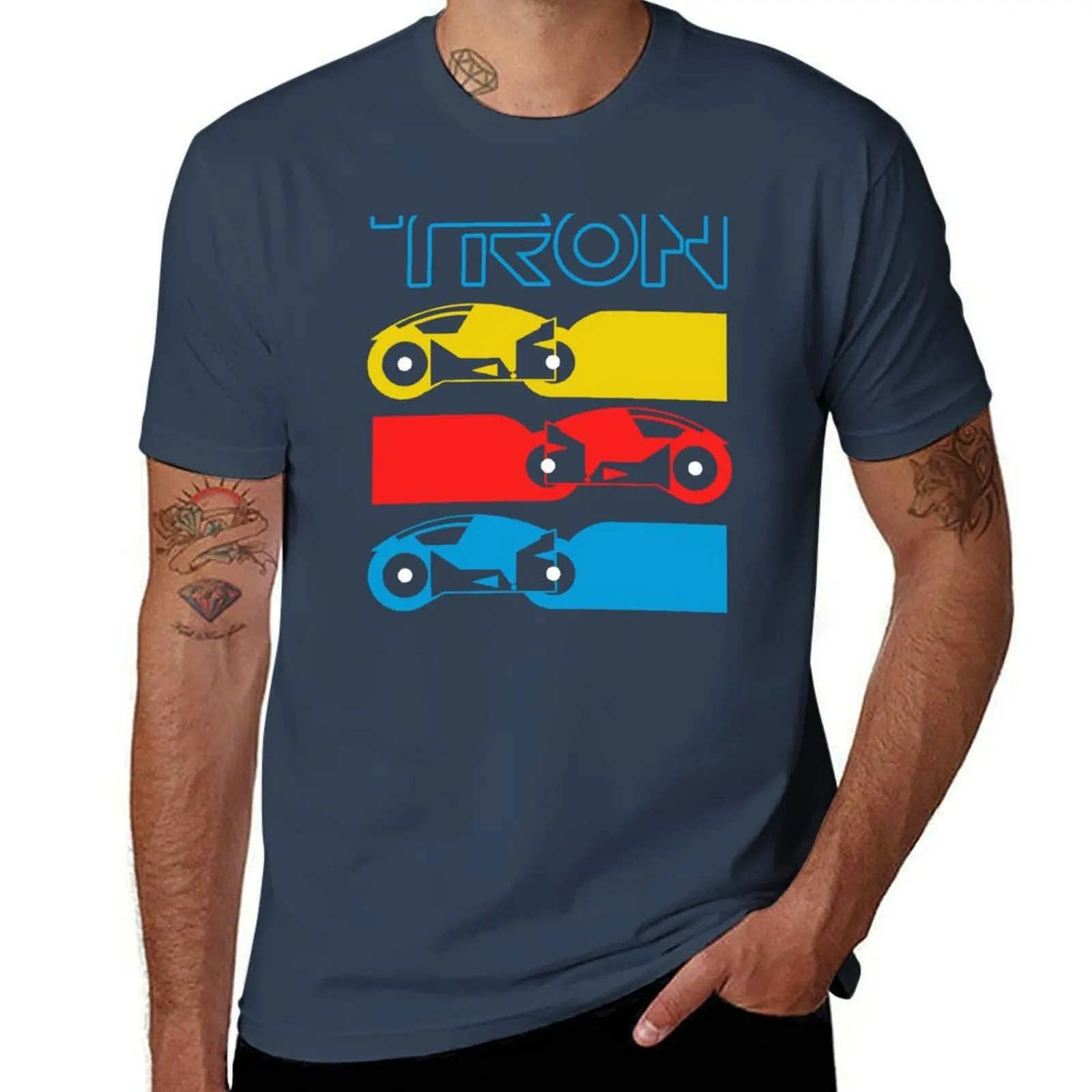 

Tron light cycle bikes T-Shirt t shirt men 100% cotton luxury brand man tshirt T-Shirt