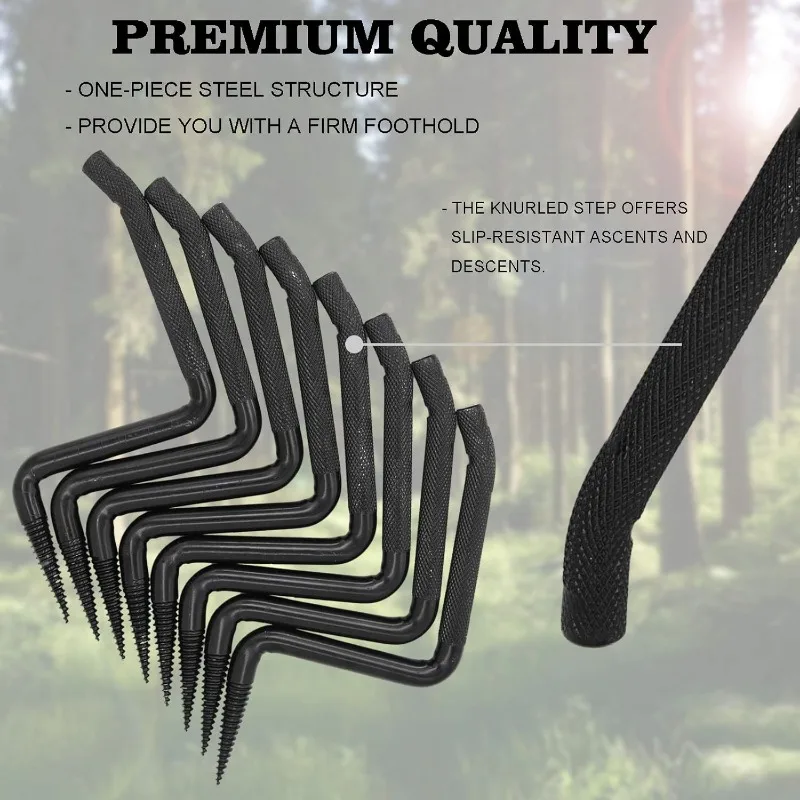 4 inch Screw-in Tree Steps for Hunting Can Hold up to 705 lbs Fits Climbing to Tree Stands with Slip-Resistant knurling Pattern