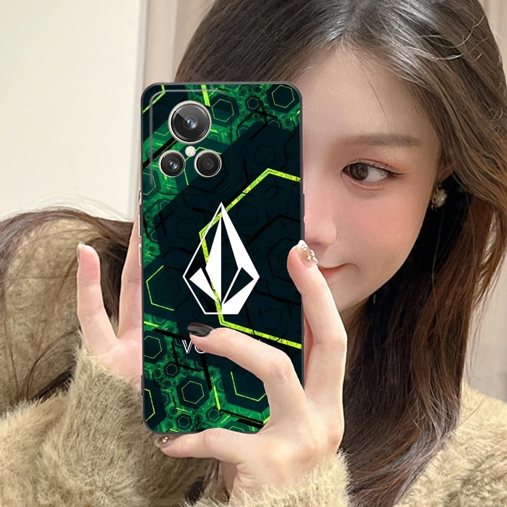 Painting V-Volcom Mobile Cell Phone Case for Realme GT 2 9i 8i 7i Pro X50 X2 C35 C21 C20 C11 C3 Black Soft Phone Cover Shell image 2