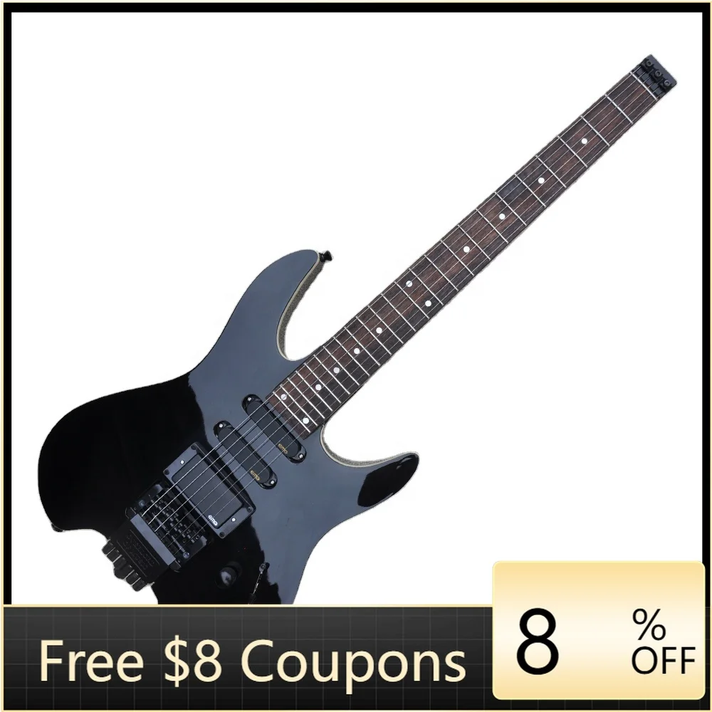 

STLF Flyoung Black Headless Electric Guitar Custom Made Rosewood Fretboard Stringed Instruments