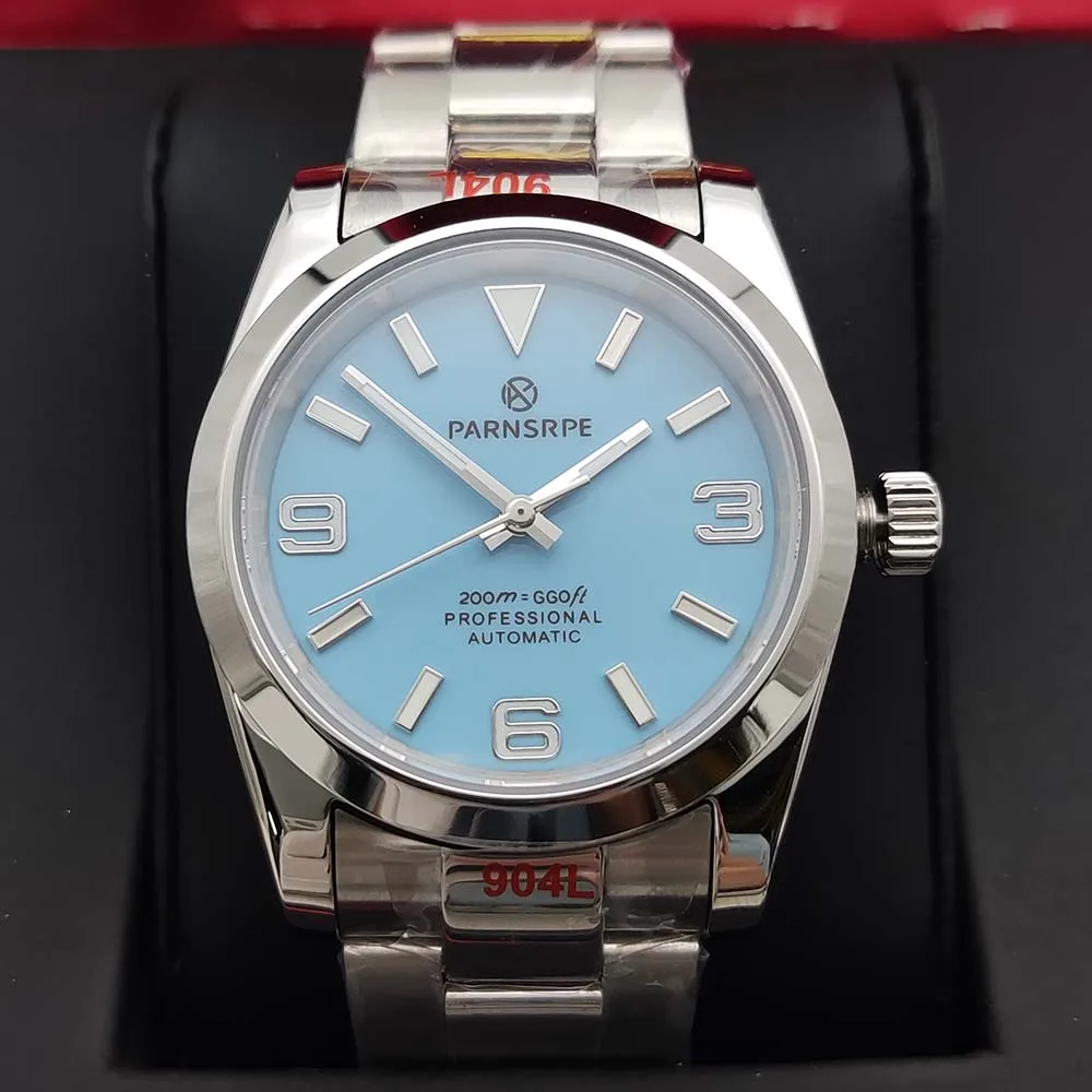 Parnsrpe - Men's 36mm and 39mm Automatic Mechanical Watch, Sapphire Glass, Stainless Steel Water Resistant Watch