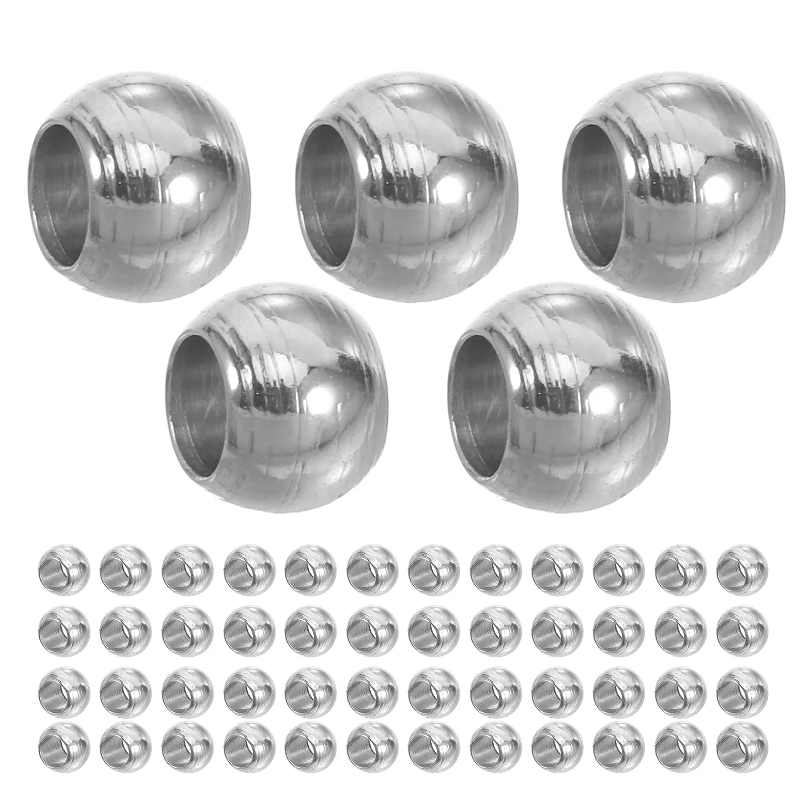 300Pcs Stainless Steel Round Spacer Beads Vacuum Plated Smooth Edges for Jewelry Making Bracelets Necklaces DIY Craft Projects