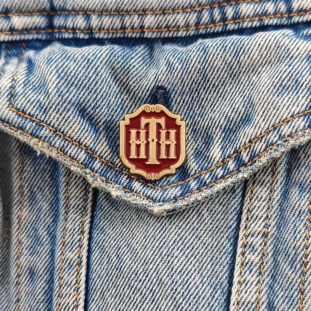 Tower Of Terror Enamel Pins Hollywood Tower Hotel HTH Brooches Vintage Shield Metal Badge Backpack Clothing Decor Jewelry Gift image 5
