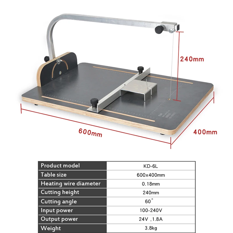 100-240V Hot Wire Foam Cutting Machine Professional Electric Hot Wire Low Density Sponge Foam Cutter Polystyrene Cutting Table