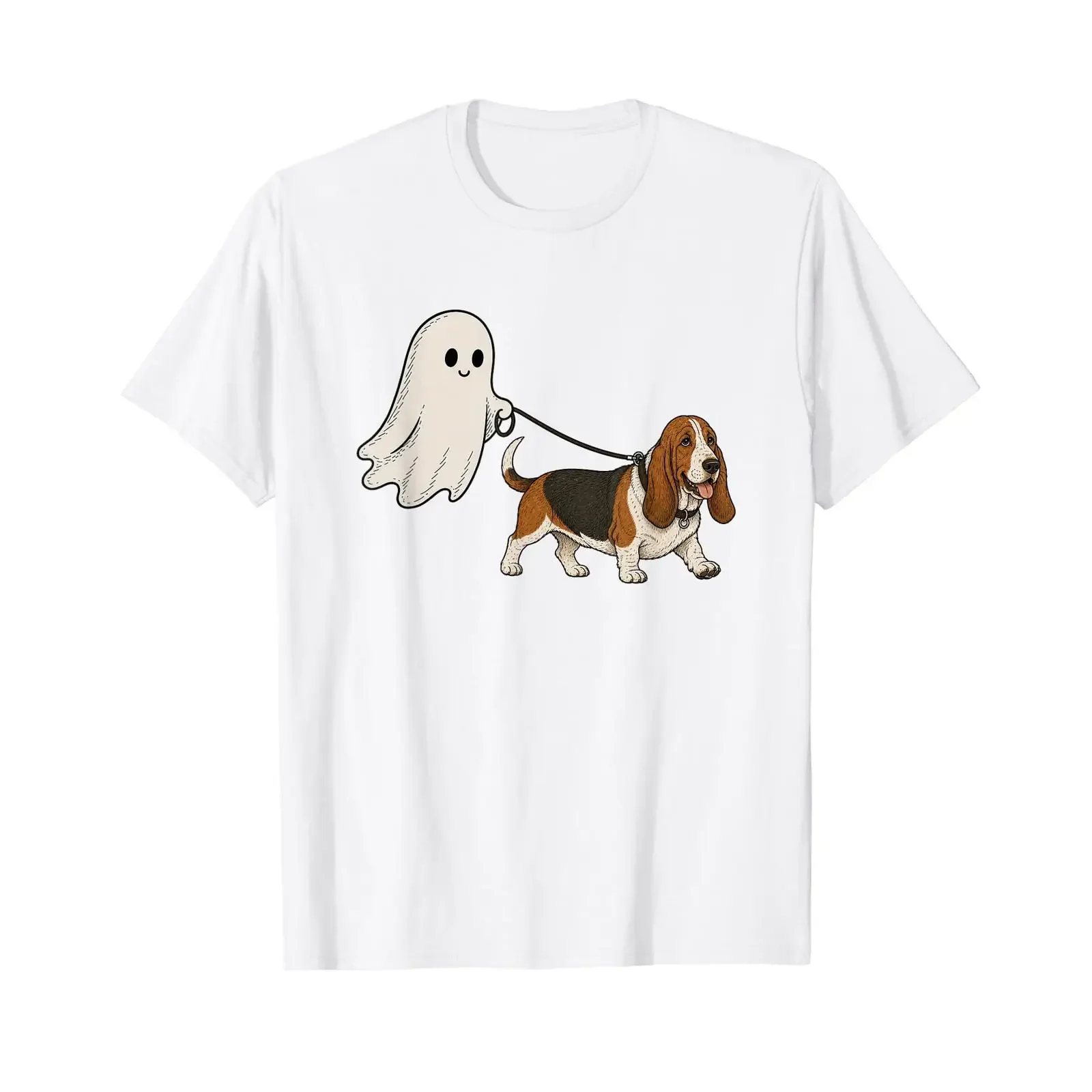Basset Hound Halloween Affordable T Shirt vintage Washed Stylish graphic Breathable streetwear Top For Everyday Wear Versatile
