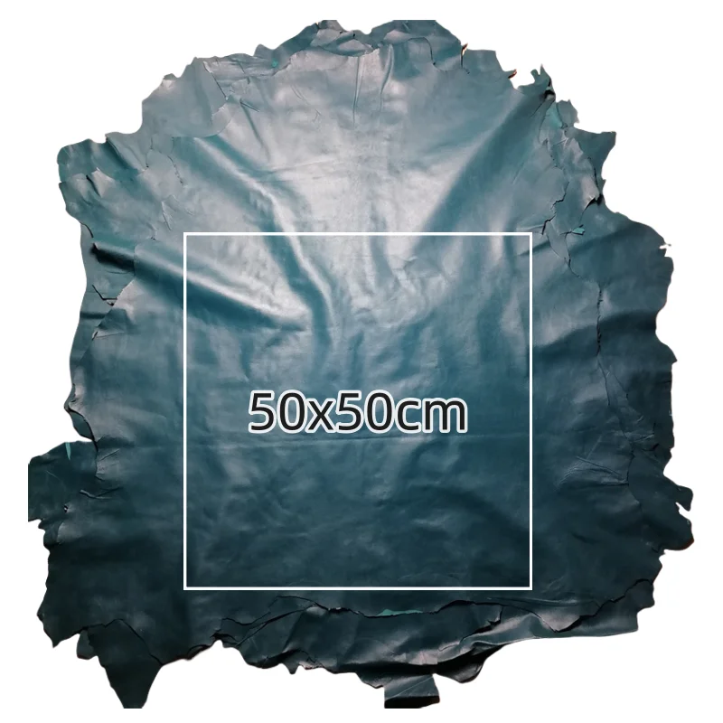 0.5mm Blue-Green Ultra-Thin Sheepskin. First Layer Leather. Real Leather Fabric. Handmade DIY For Down Jackets. Whole Sheepskin - view 6