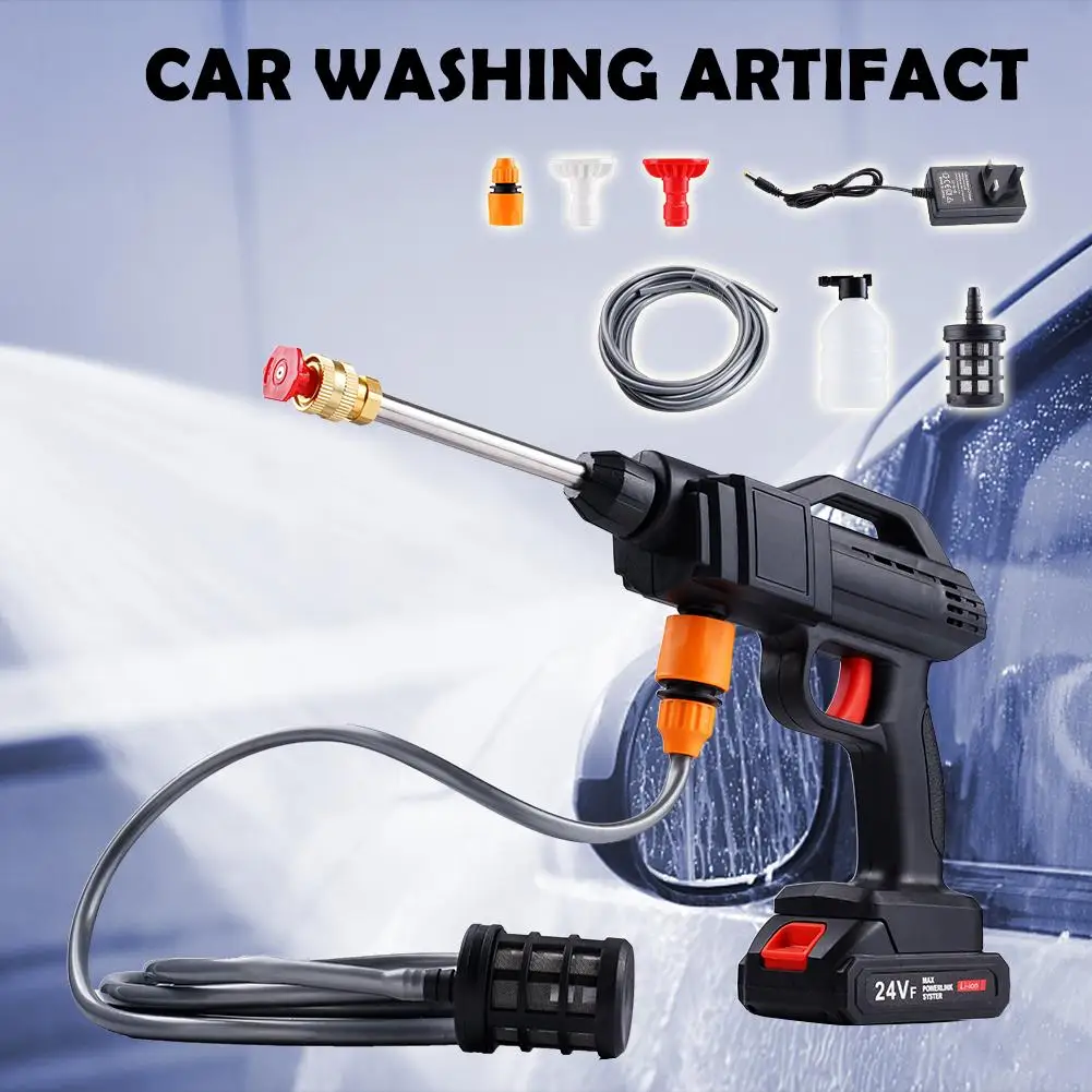 High Pressure Spray Water Gun 24V/48V Cordless Pressure Washer Portable Car Cleaner EU/US/UK/AU Plug