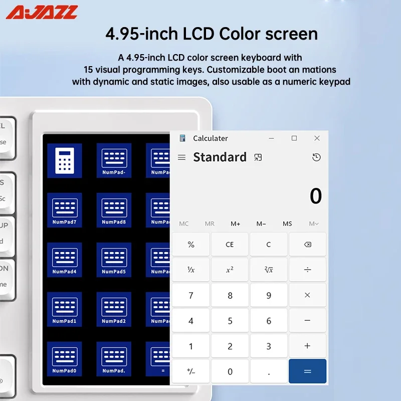 Imagem -04 - Ajazz-wired Teclado Mecânico para Jogos Retroiluminado Rgb Tela Lcd Colorida Ergonômico para Jogos Laptop pc Desktop 81 Teclas Akp815