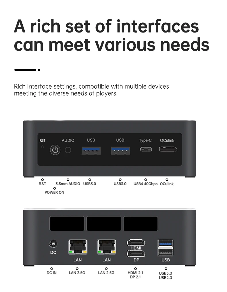 TOPC AMD Ryzen AI 9 HX465 ES Mini PC ,OCuLink, USB4, Dual 2.5G LAN, DDR5, PCIe 4.0, WiFi 6, NUC Gaming Mini Computer