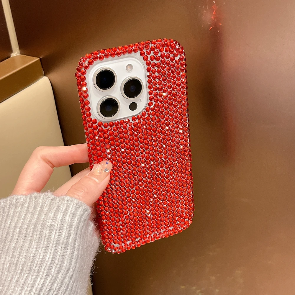 Niedliche Glitzer-Bling-Diamant-Kristall-Handyhüllen für iPhone 16 15 14 13 12 17 18 Pro Max 16 Plus 11 Air Stoßfeste Rückseiten-Abdeckung – Detail 13