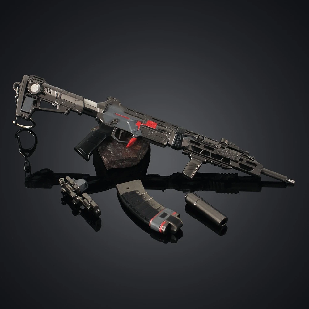 24cm 델타 포스 텅롱 돌격소총 금속 모형 장난감 총 분리 가능한 부품 무기 소품 데스크탑 수집품 장식 소년 선물