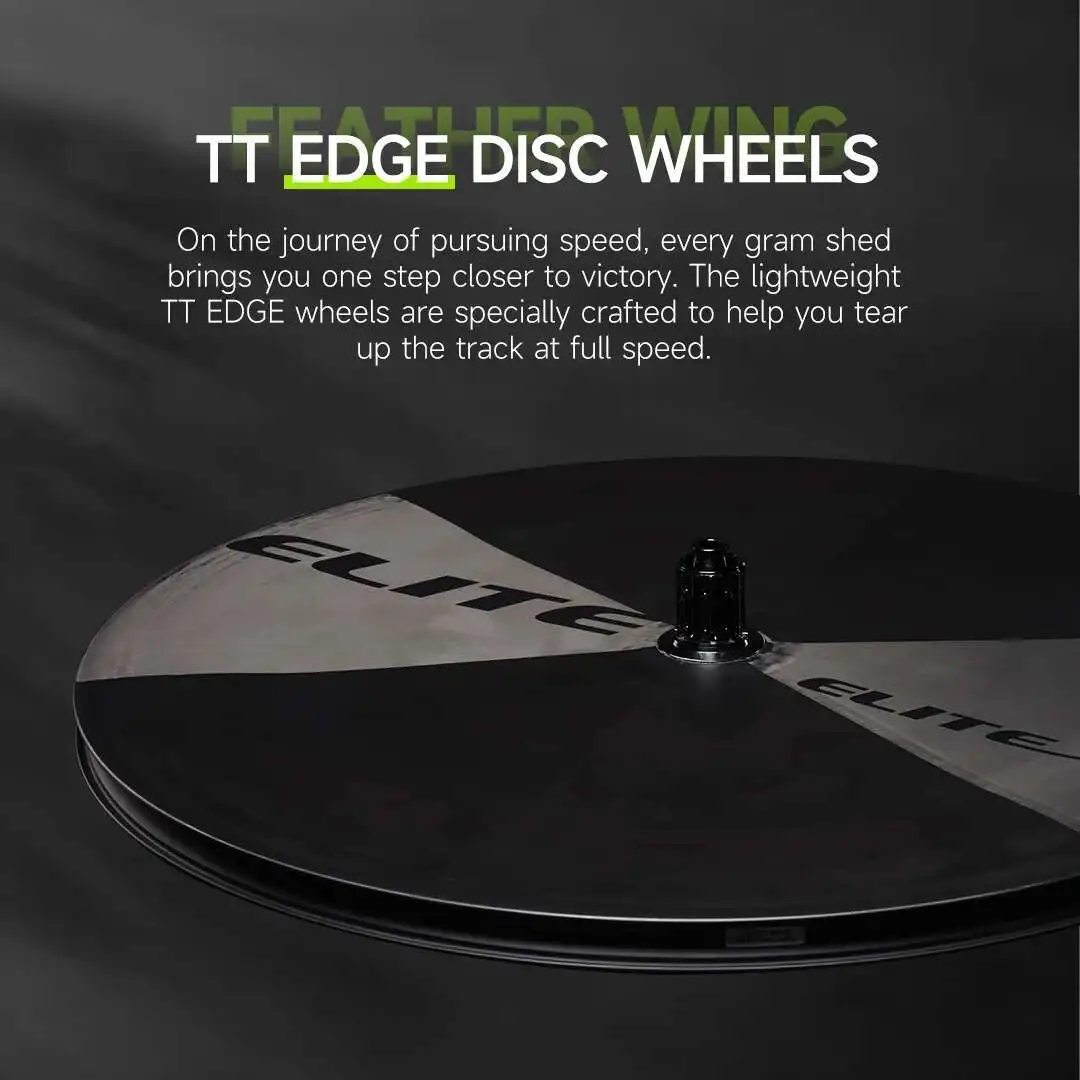 ELITEWHEELS EDGE TT عجلات القرص UD الخام نسج 1050 جرام الوزن 50T اسئلة السيراميك تحمل المنافسة الصف ألياف الكربون عجلات القرص