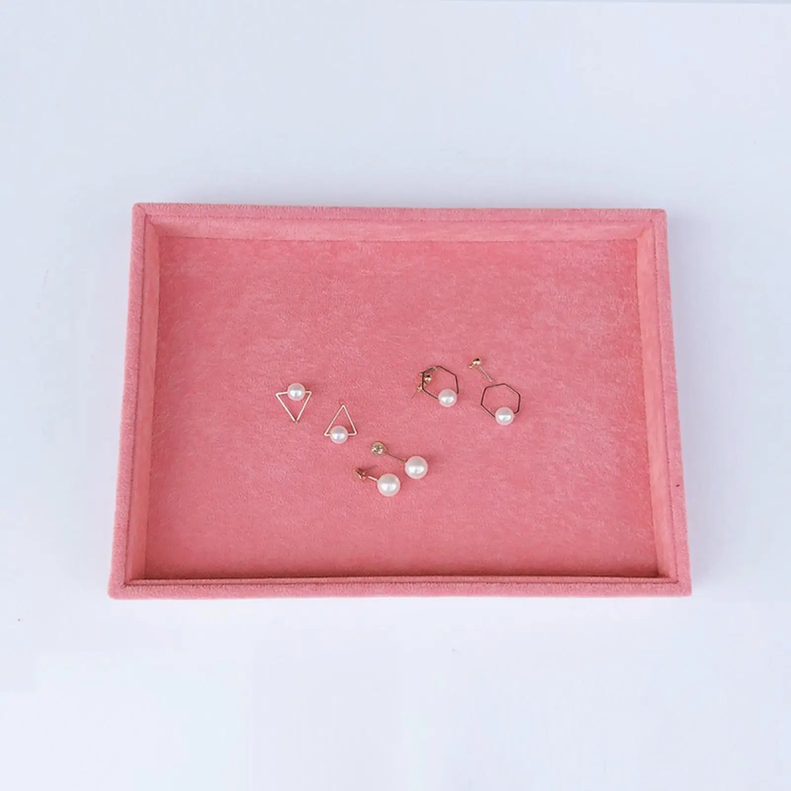 Stackable Jewelry Tray Storage Case Rings Pendants Container Necklaces watch Velvet Organizer Box for Gift for Women Showcase