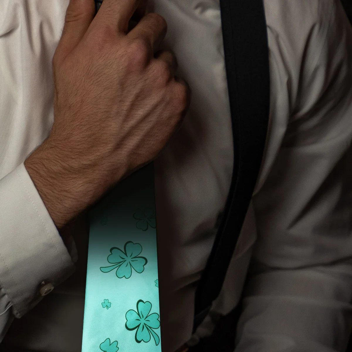 

2Pcs St Patricks Day Satin Necktie Printed Tie Party Costume Decoration Gift Idea Party Tie St. Patrick's Day Necktie