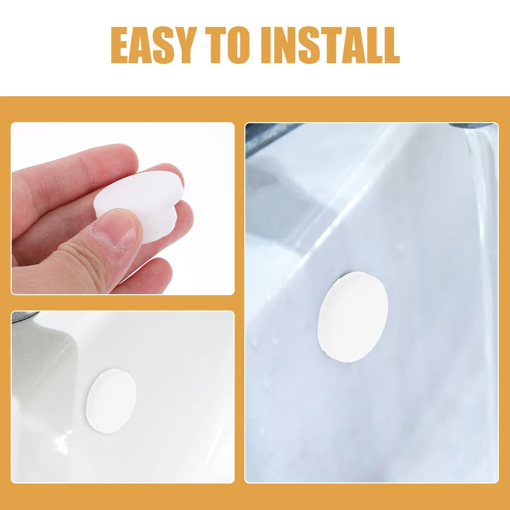 

10 pcs Basin Overflow Cover Sealed Plug Drain Sink Strainer White Stopper 16mm Bathroom Tub Caps Round Shape Good