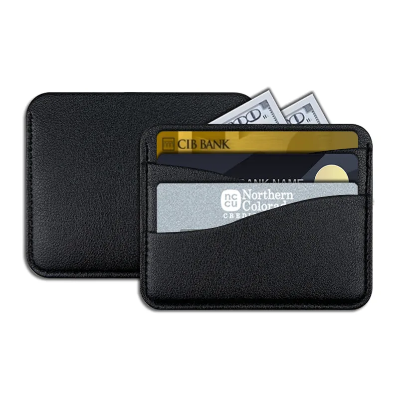 4-Card Slot Card Holder PU Leather Large-Capacity Card Wallet Portable Card Case for Credit Cards/ID Cards Slim Card Sleeve