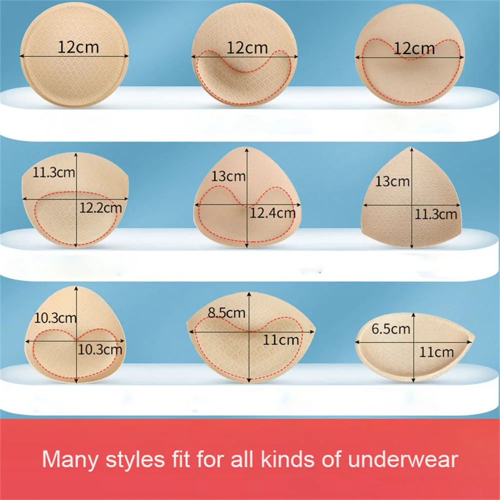 6pcs/3pair Bra Pads Soft Sponge For Swimsuit Breast Push Up Fill Brassiere Breast Patch Pads Women Intimates Accessories