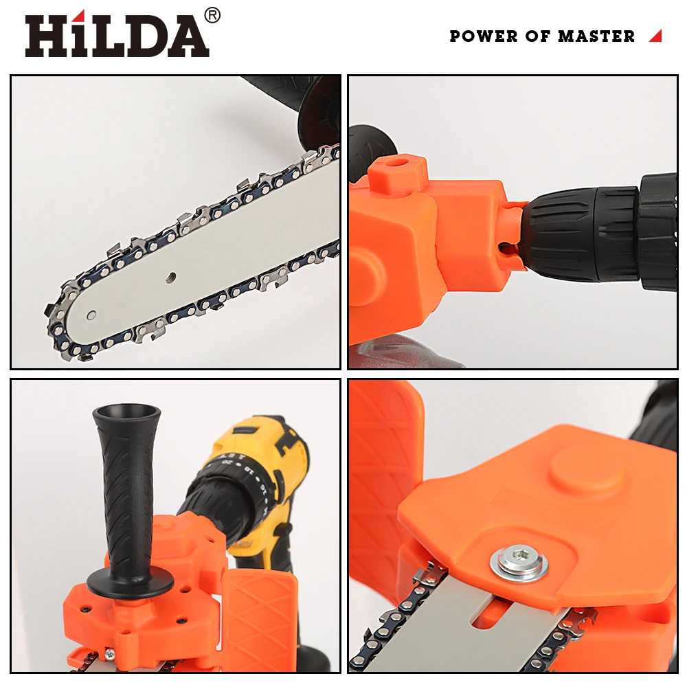 HILDA 4/6 дюймов электрическая дрель для электрической цепной пилы адаптер портативные наборы конверсионных головок насадки деревообрабатывающие обрезные инструменты