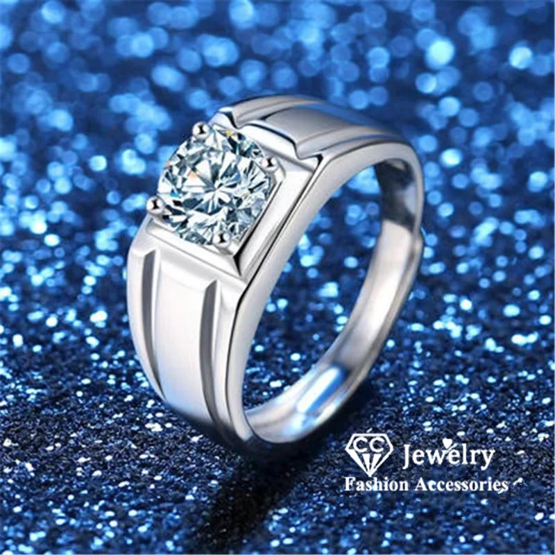 

CC Men Rings for Wedding Engagement Couple Accessories Adjustable Size Open Ring Fine Jewelry CC697