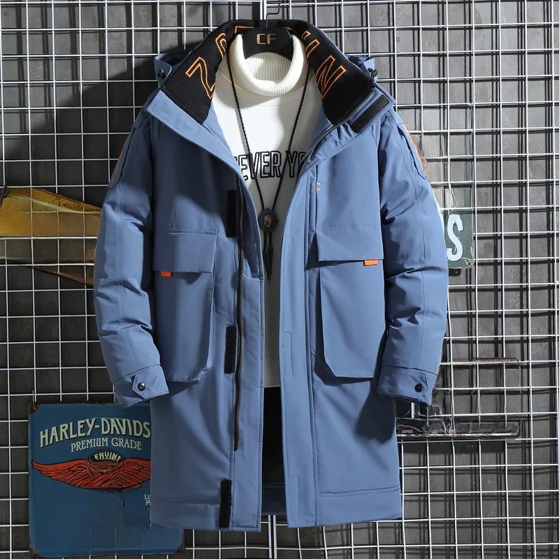 

Утепленная удлиненная пуховая куртка для мужчин: для работы, учебы, поездок на работу, повседневная городская, из полиэфирного волокна