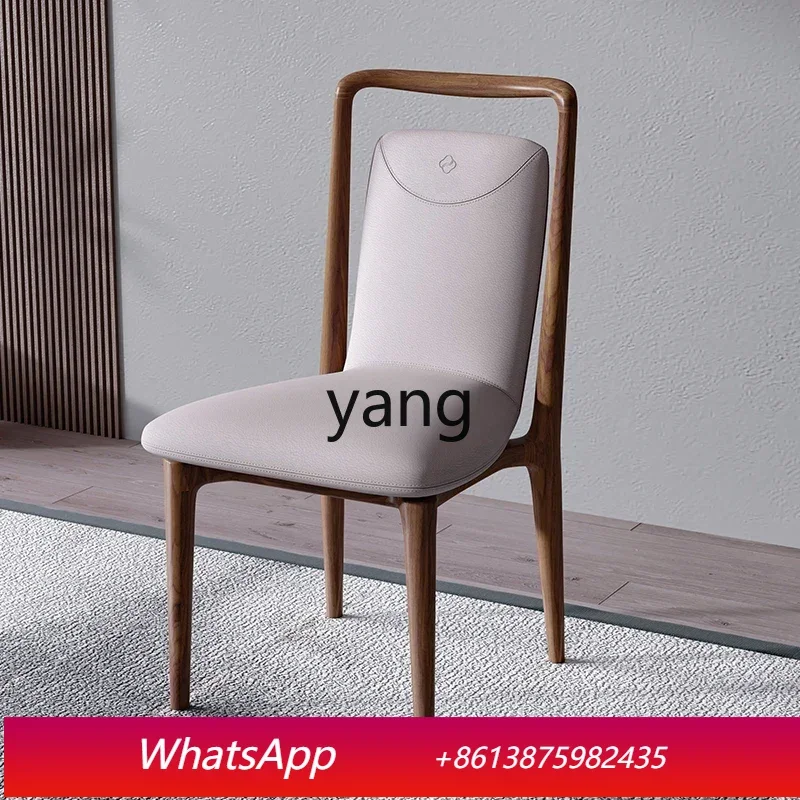

LTT Modern Simple Solid Wood Dining Room Furniture Soft Bag Sitting Surface Chair Tea Room