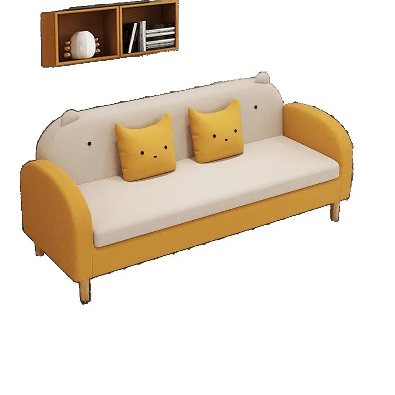 

Sofa small apartment simple fabric can be dismantled and washed children's clothing store bedroom rental room