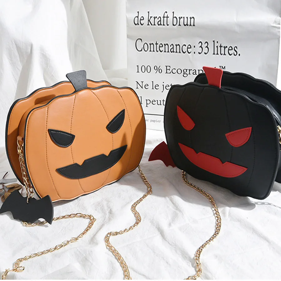 

Сумка на плечо с тыквой на Хэллоуин, повседневная маленькая сумка через плечо для девочек, кошелек на цепочке для женщин, клатч, сумка с героями мультфильмов
