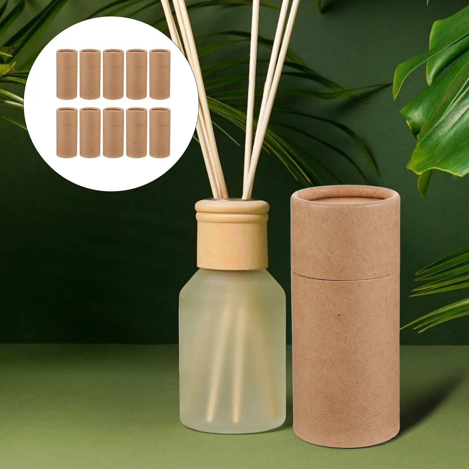 

20Pcs Essential Oil Bottle Packing Box Kraft Paper Cylinder Storage Gift Holder Simple Design Multifunctional Paper Cylinder Box