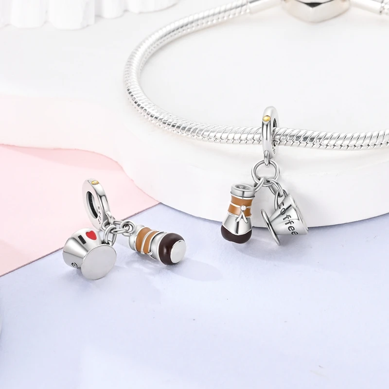 New 925 Sterling Silver Camera Female Deity Cat Flower Bag Pyramid Charms Bead Fit Original Bracelet Jewelry for Woman DIY Gift