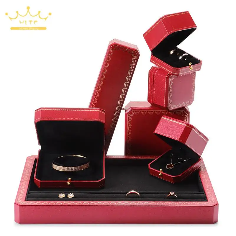 Luxury Jewelry Storage Box Ring Bracelet Necklace Packaging Case Jewelry Display Viewing Tray Gift Packaging Supplies