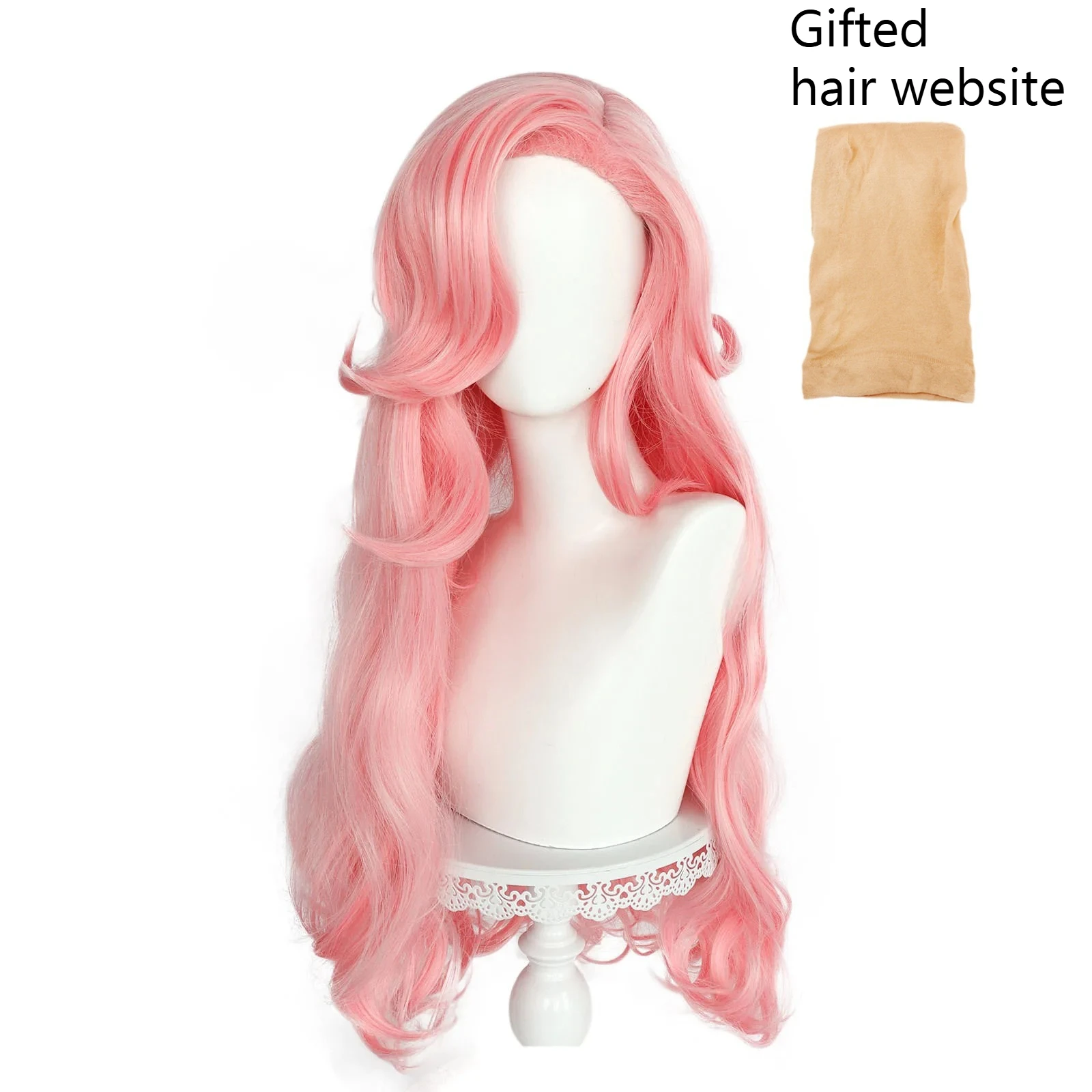 Pink fringe long curly hair synthetic wig-For Little Pony character Fluttershy cosplay wig animation reality wig Unisex