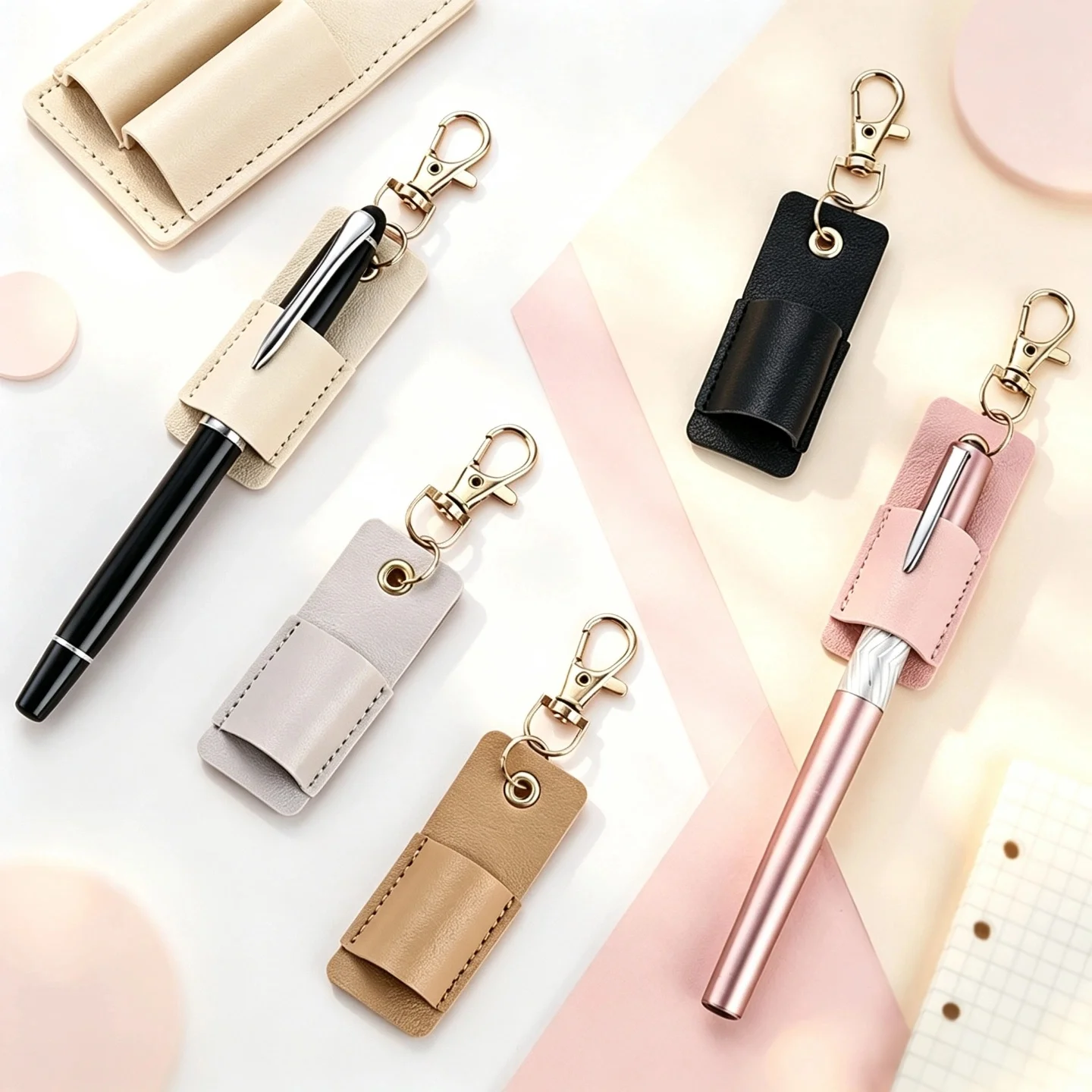 Leather Necklace Pen Holder - Portable Keychain Pen Case, Creative Multi-Functional Pencil Pouch, Multi-Functional Pen Organizer