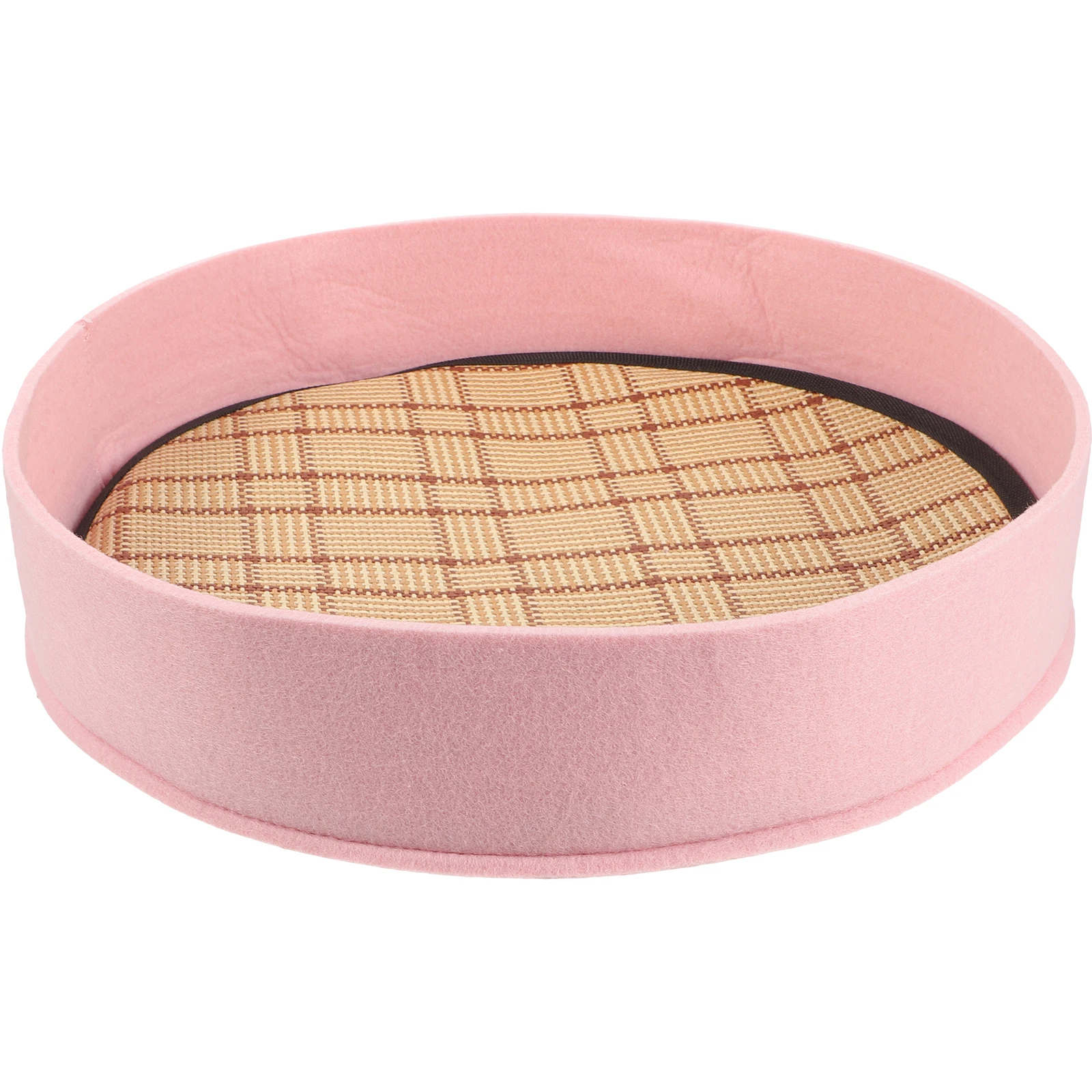 

Pet Cooling Mats for Dogs Cats Summer Straw Pad Breathable Detachable Bed Small Pink Lightweight Foldable Nonskid Easy Clean