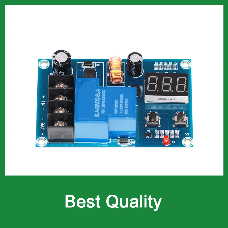 Módulo controlador de carregador de bateria de 6V a 60V com placa de relé protetora de comutação automática