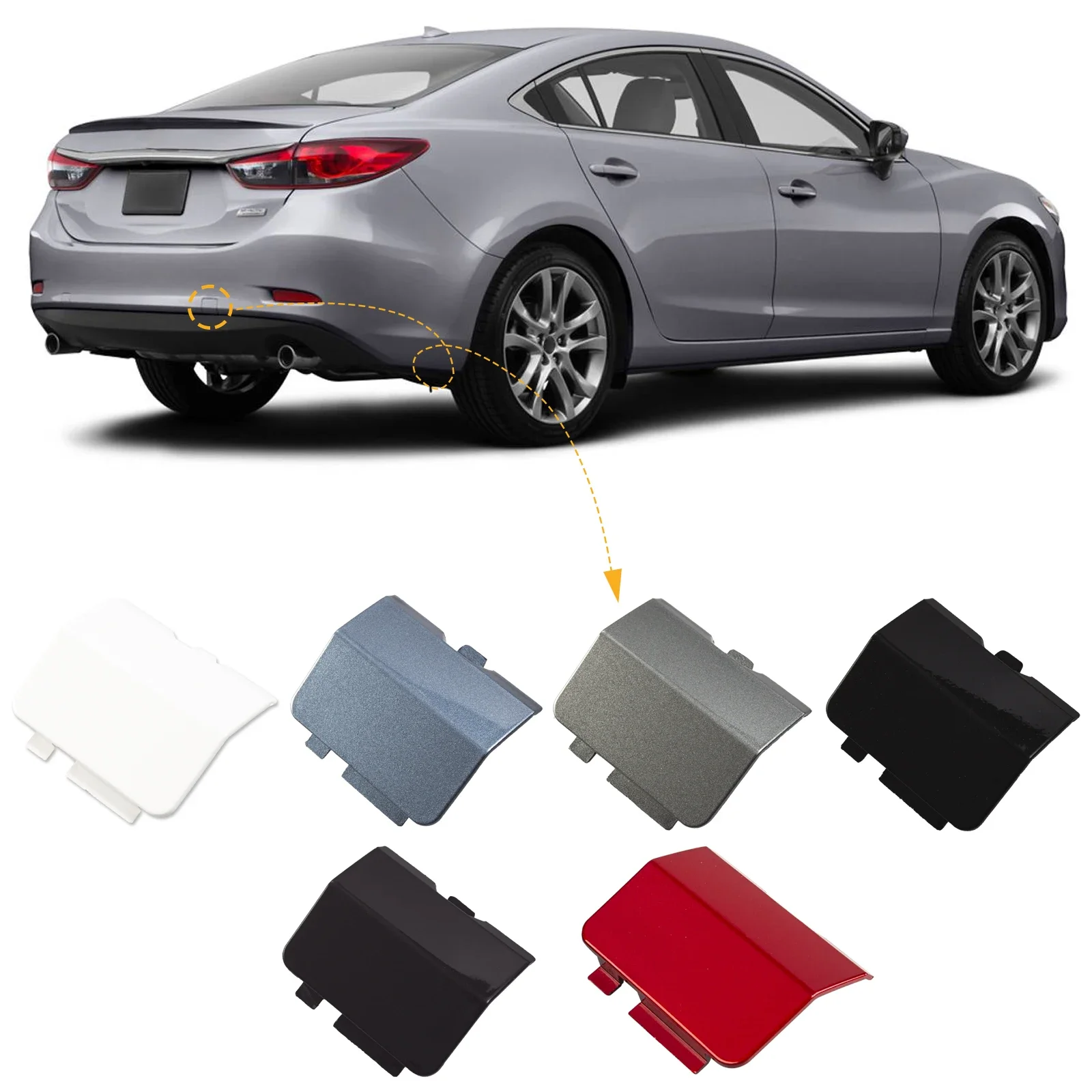 

Rear Bumper Tow Hook Cover Towing Eye Cap Lid Fit For MAZDA 6 Atenza 2013-2017 GJR9-50-EL1-51 GJR9-50-EK1-51 Car Accessories
