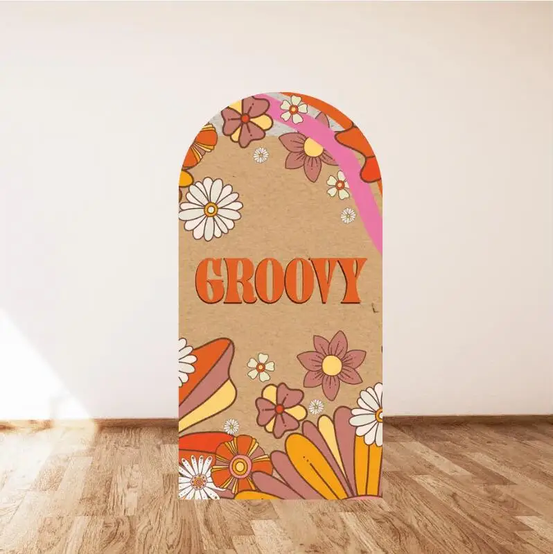 Groovy Birthday Party Double-printed Arch Cover Backdrop Wedding Bridal Shower Chiara Wall Decorations