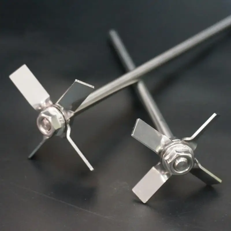 

1 комплект 40–120 мм 45 ° Лопатка для перемешивания с тремя листами/перекрестными листами из нержавеющей стали для лабораторного оборудования миксера