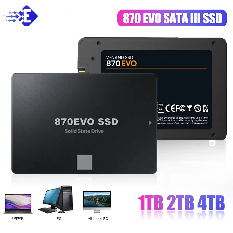 870 EVO SATA III SSD External Hard Disk 2.5 Inch Solid State Drive Hard Disk Drive 4TB 2TB 1TB Internal Hard Drives