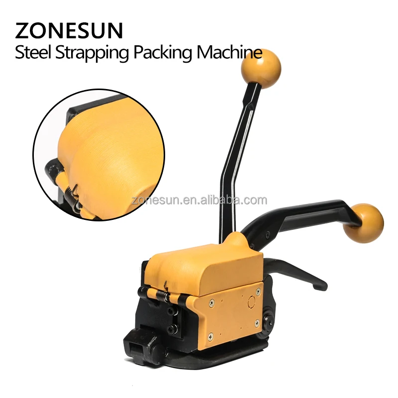 ZONESUN A333 Manuelle Stahlband Werkzeuge manuelle box umreifung maschine Sealless Stahl Umreifung Werkzeuge 13-19mm