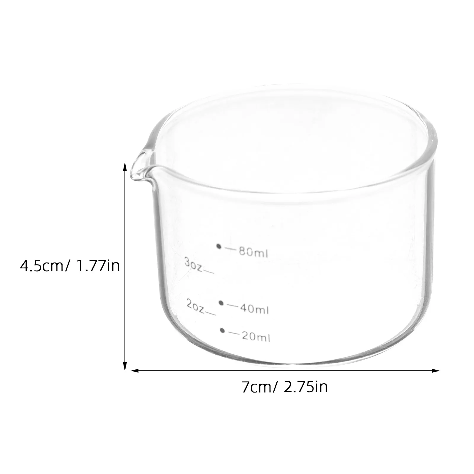 80Ml Clear Glass Espresso Measuring Cup Pitcher for Precise Dosing Frothing Pouring Milk Cream Coffee Shots Mini Elegant Kitchen view 6