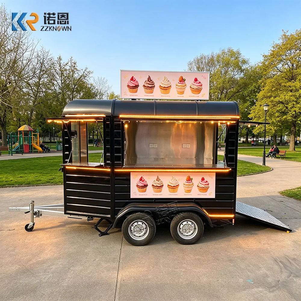 

Concession Fast Food Trailer Mobile Snack Cart Hot Dog Ice Cream BBQ Taco Catering Cart Trailer Snack Food Truck For Sale