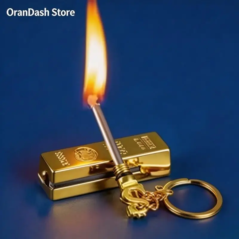 Ten Thousand Match Lighter Windproof High Value Gold Bar Shape Lighter Creative Personality Anti-drop Cool Lighter