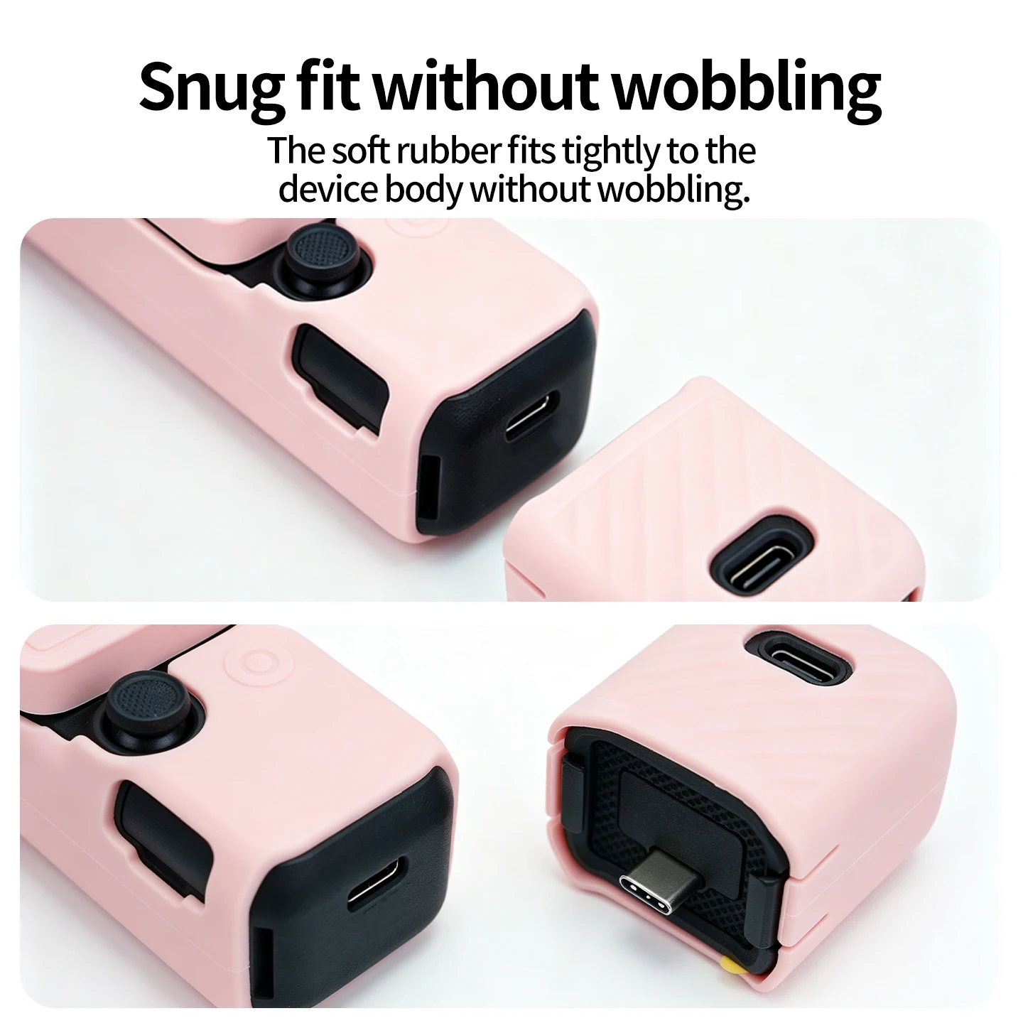 Komplettes Silikon-Schutzset für DJI Pocket 4P Gimbal-Kamera mit Silikonbasis, keine Beeinträchtigung von Tasten und Ladevorgang – Detail 4