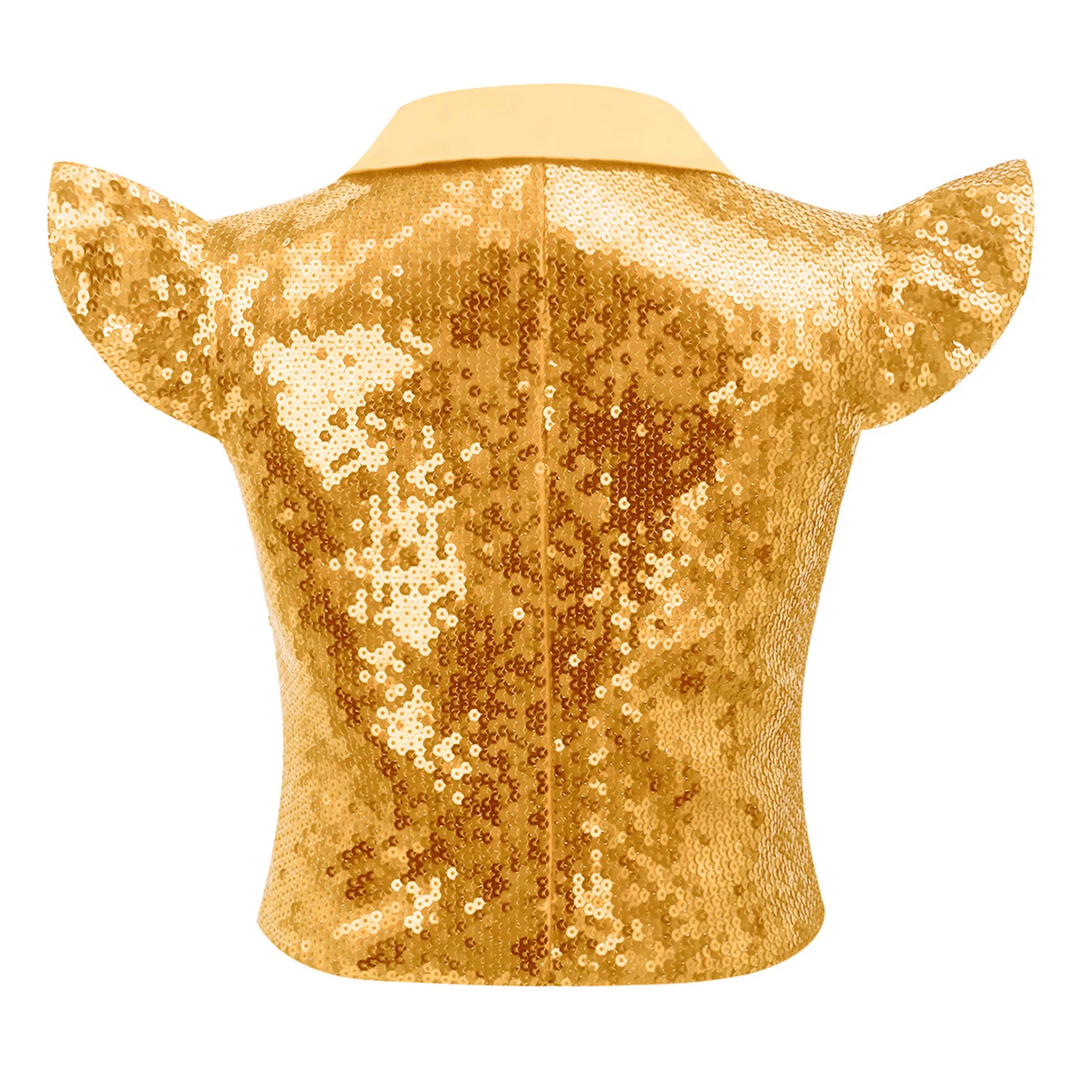 Children Shining Sequin Waistcoat Vest for Kids Lapel Button Fully Lined Tank Top Hip Hop Jazz Street Dance Performance Costume