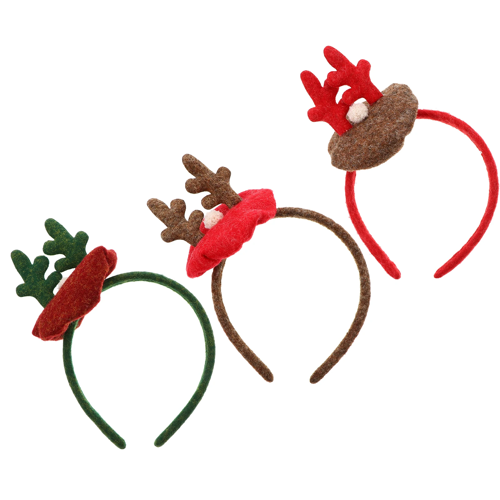 

3 Pcs Hair Hoop Elastic Durable Party Accessories Plastic Headpiece Xmas Antler Hair Hoop Costume Daily Wear Gifts