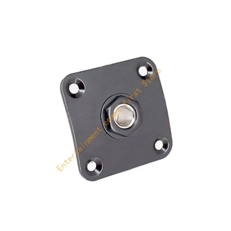 Heavy Type Metal Input Jacks Plate Compatible Electric Guitars Square Anti Corrosion 4 Installation Screws 55KD